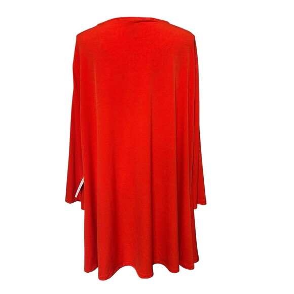 Grace Tunic Plus 3X Red A Line Stretch Knit Long Sleeve Scoop Neck Officecore - Picture 3 of 6